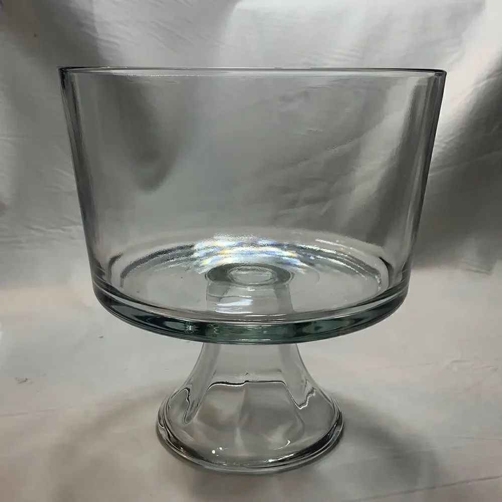 Glass Large Thick Footed Center Piece Serving Bowl